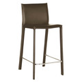 Baxton Studio Crawford Brown Leather Counter Height Stool, PK2 A-2295